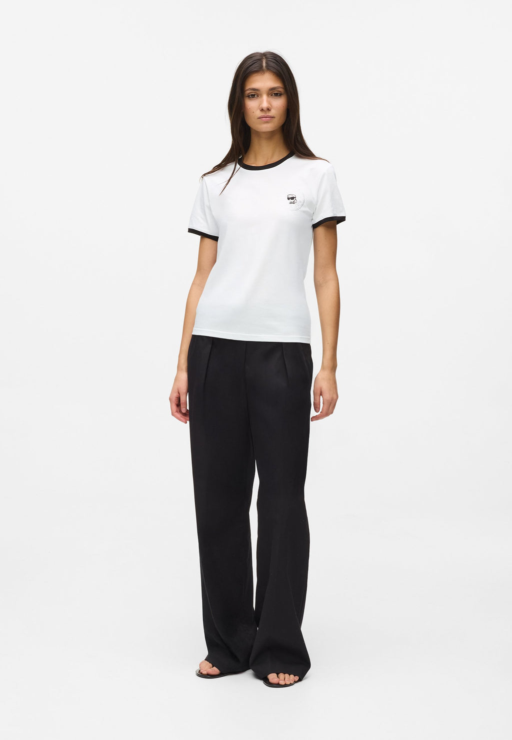 Print T-shirt - white/black