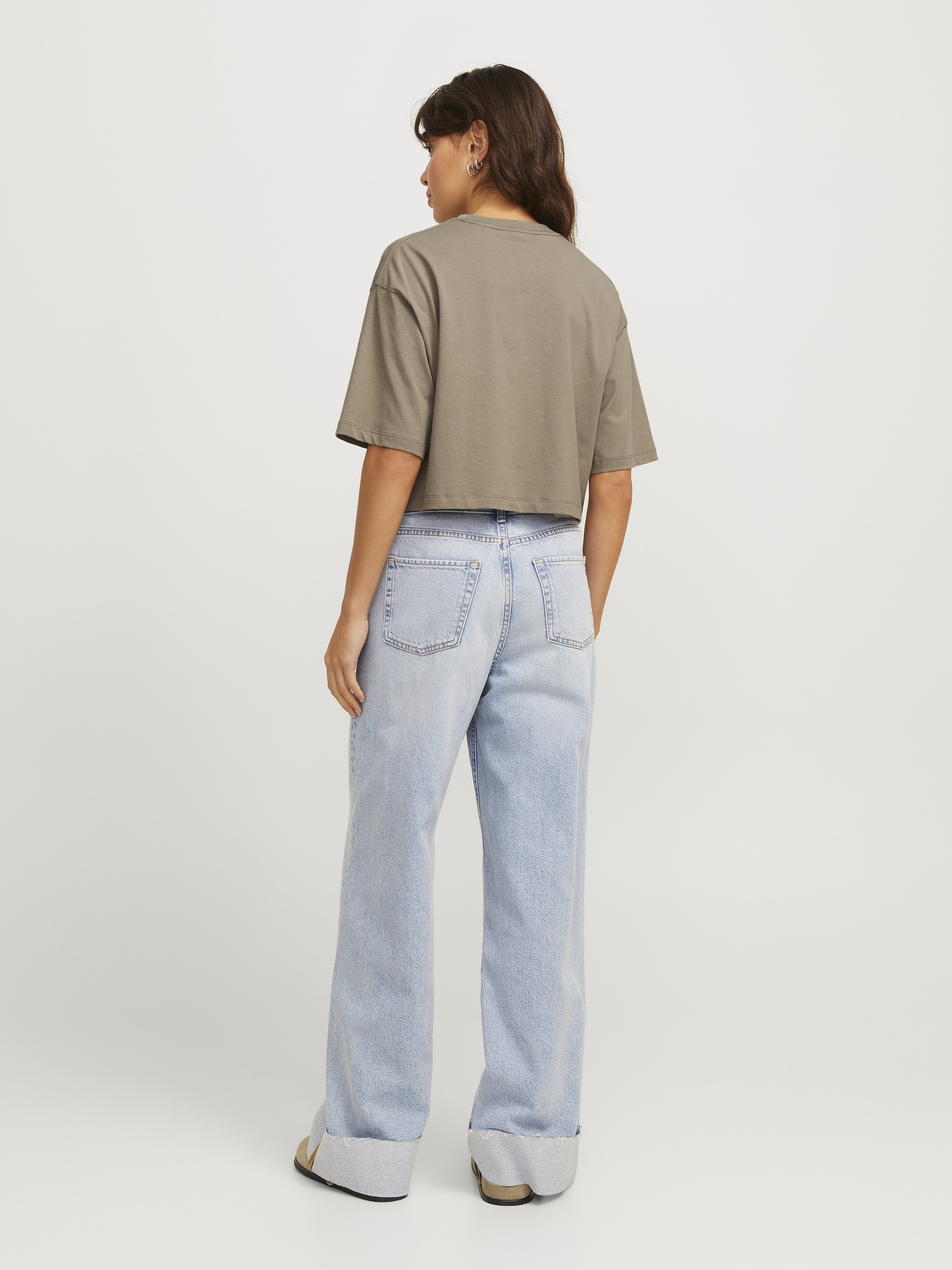 JXANDREA LOOSE CROPPED TEE - Basic T-shirt - brindle