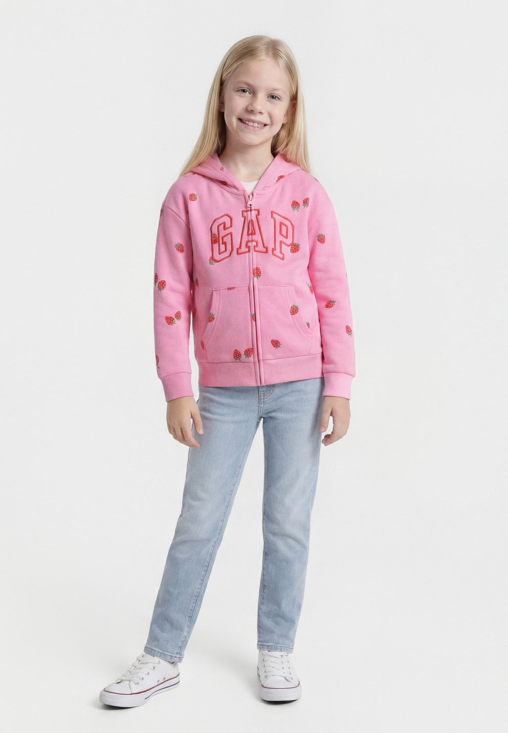 LOGO - Zip-up sweatshirt - parisian pink