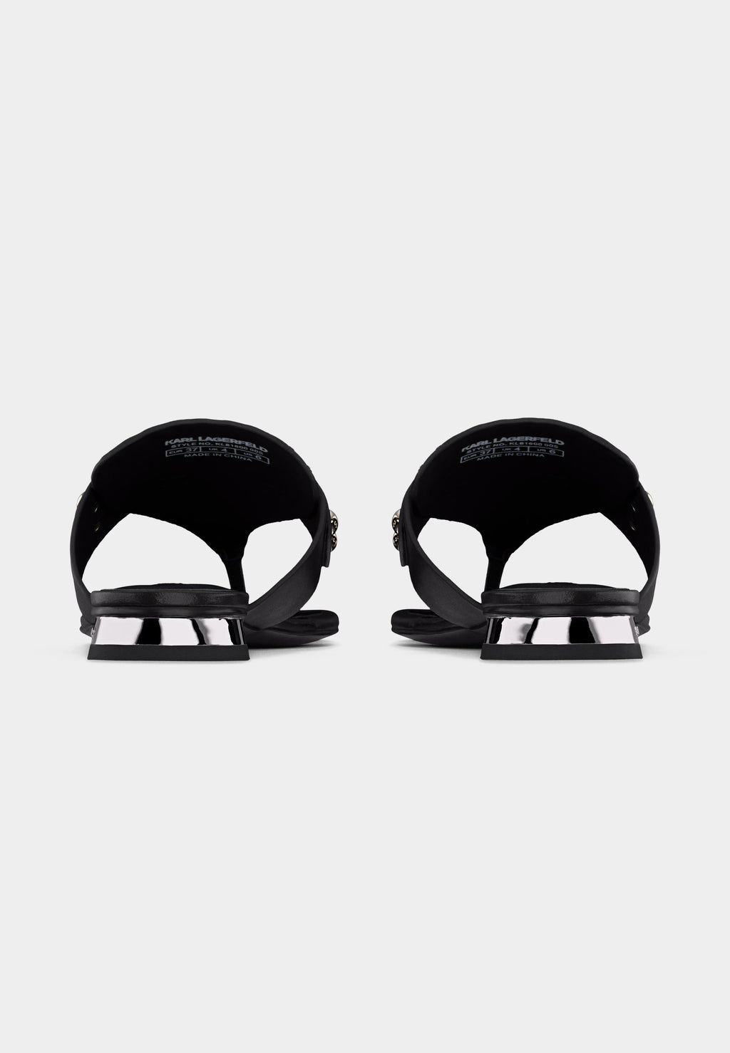 ROXY STUD TRIM THONG - T-bar sandals - black/silver-coloured