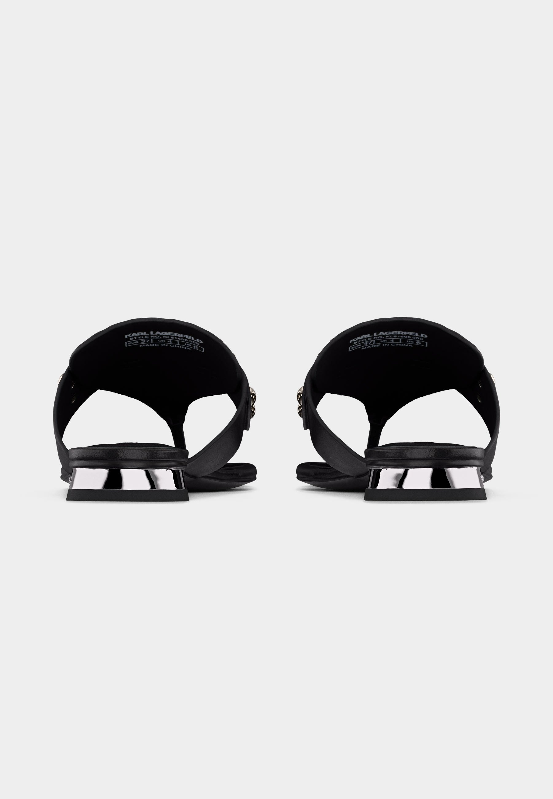 ROXY STUD TRIM THONG - T-bar sandals - black/silver-coloured