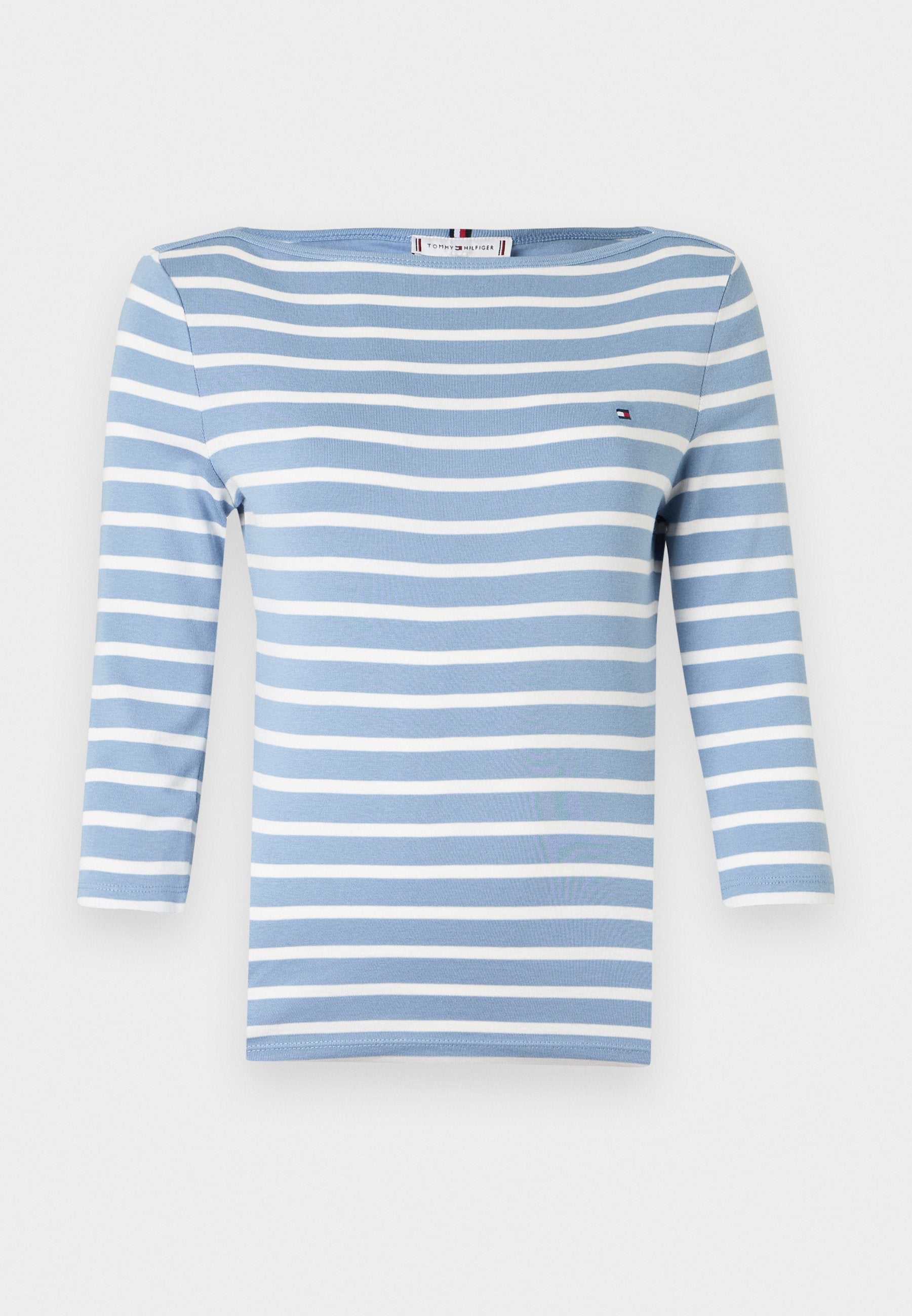 TEE-SHIRT COL BATEAU MANCHES TROIS-QUARTS - Haut à manches longues - bleu lagon/écru