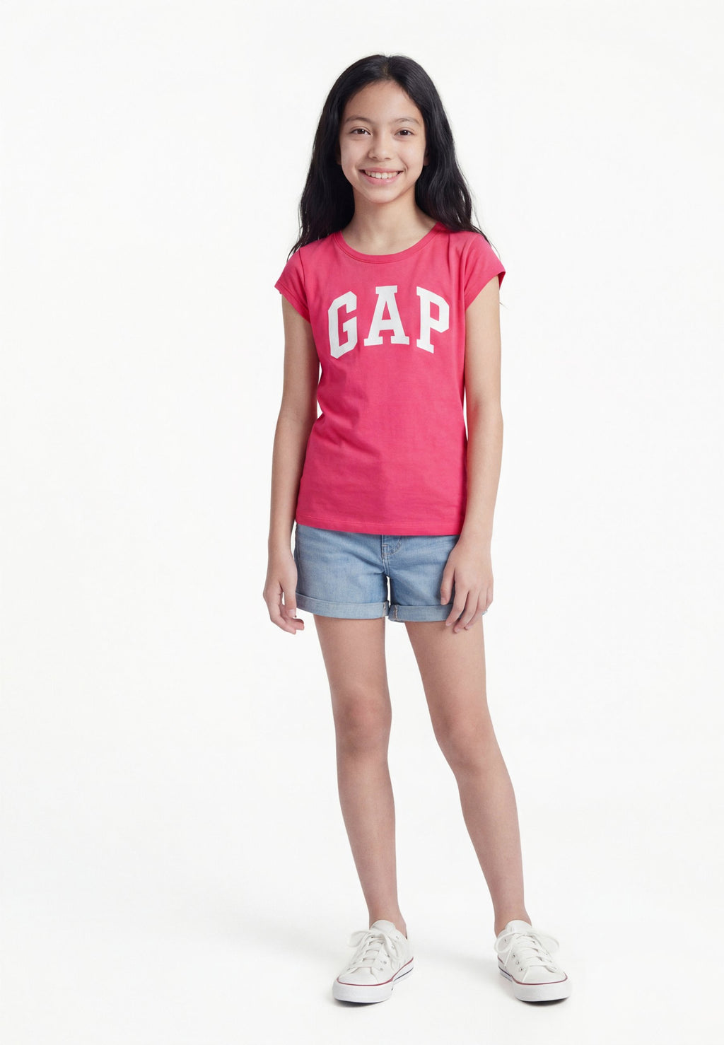 KIDS GAP LOGO T-SHIRT - Print T-shirt - wednesday pink
