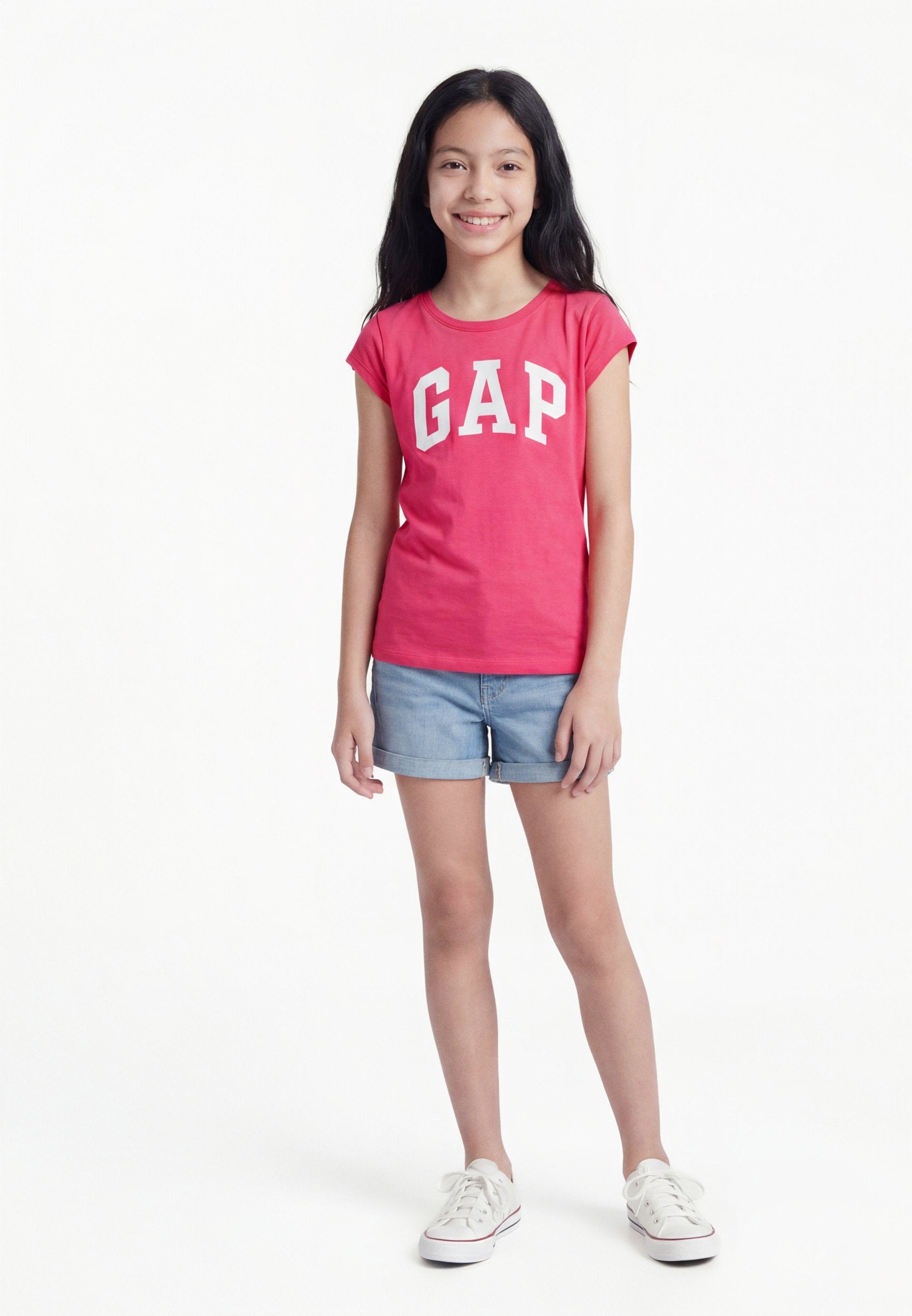 KIDS GAP LOGO T-SHIRT - Print T-shirt - wednesday pink