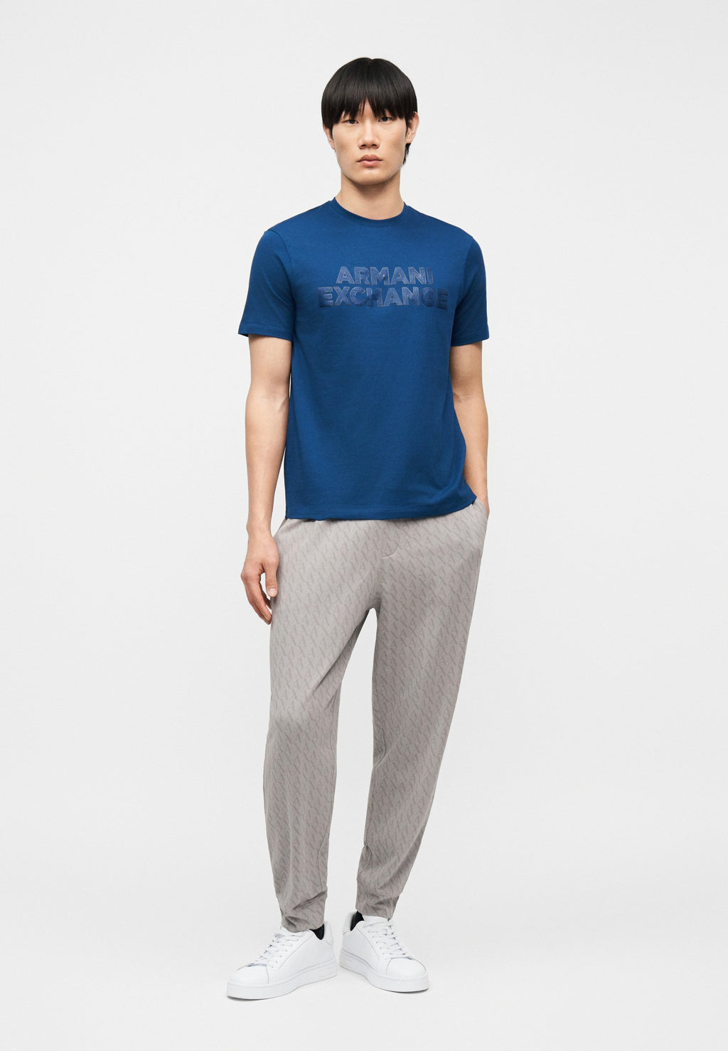 AX LOGO JOGGER PANTS - Tracksuit bottoms - chiseled stone