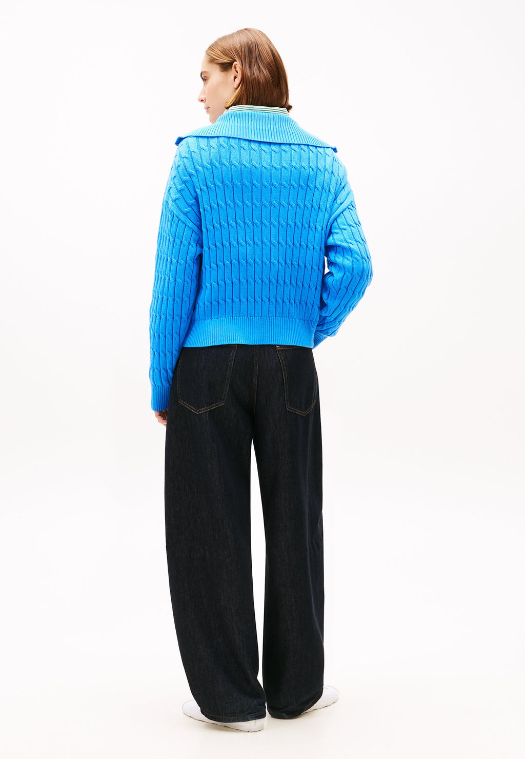 RELAXED CABLE KNIT HALF-ZIP JUMPER - Jumper - mesmerizing blue