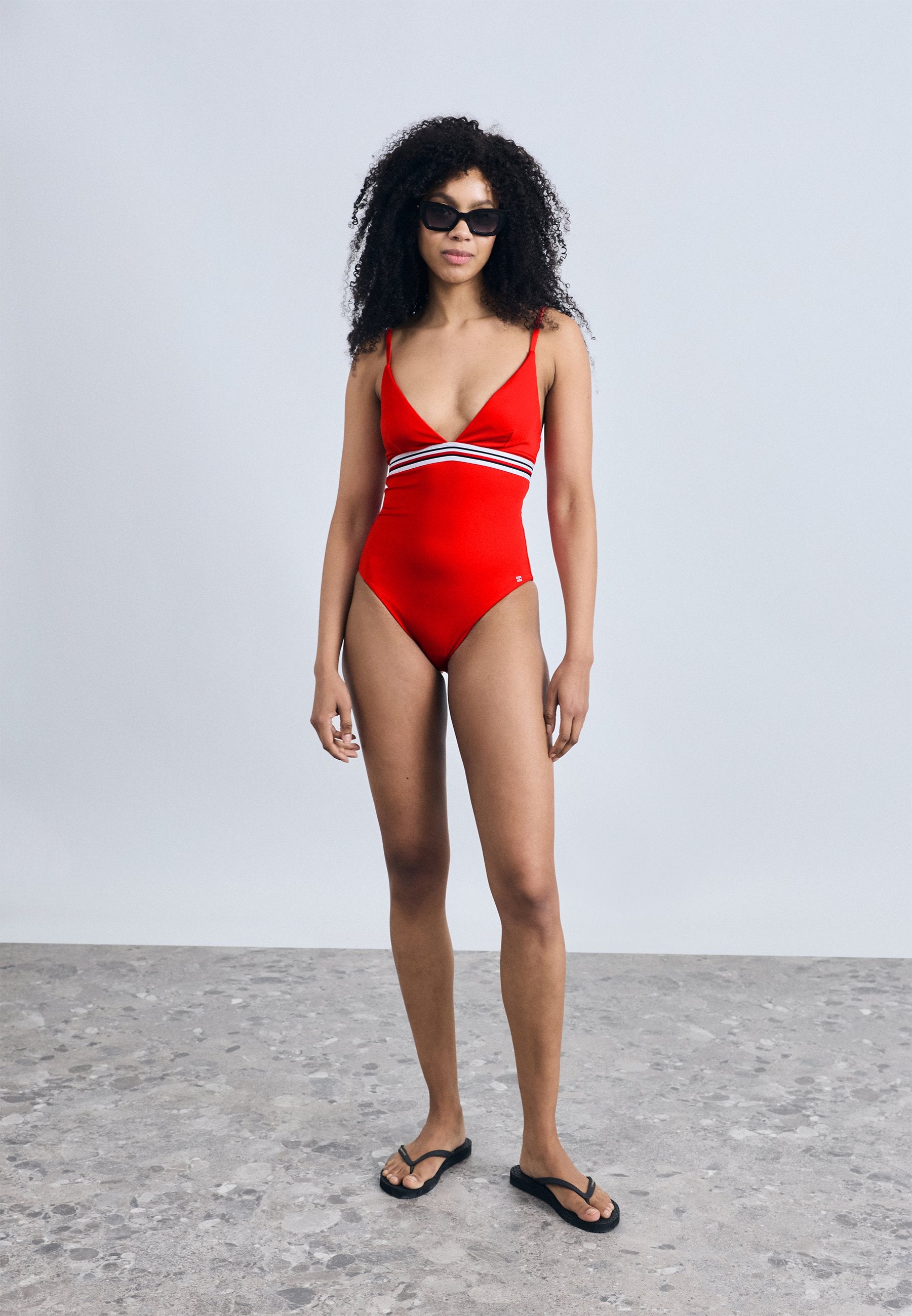 GLOBAL STRIPE PLUNGE TRIANGLE  - Swimsuit - fireworks