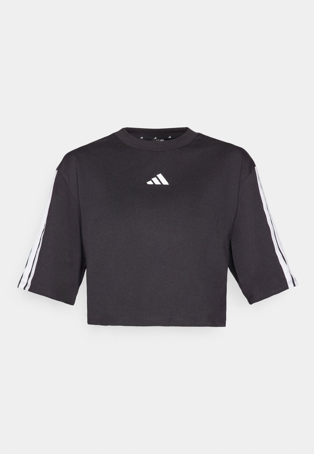 ESSENTIALS 3 STRIPES LOOSE - Print T-shirt - black/white