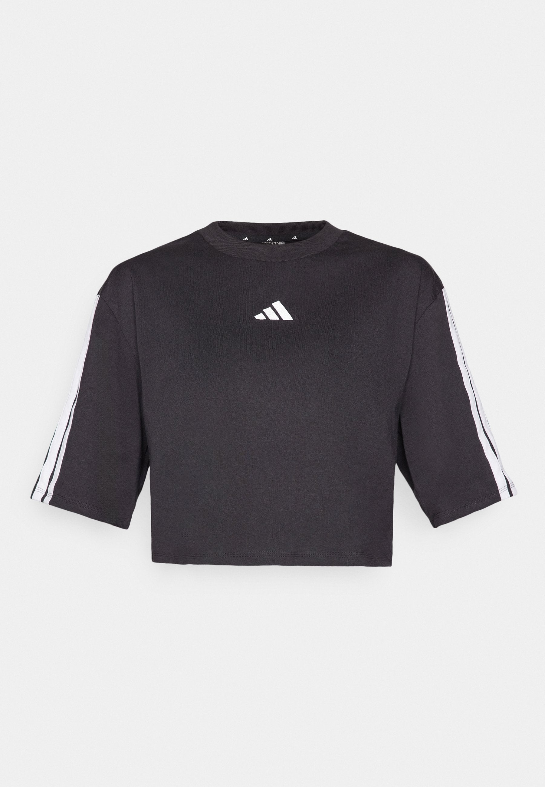 ESSENTIALS 3 STRIPES LOOSE - Print T-shirt - black/white