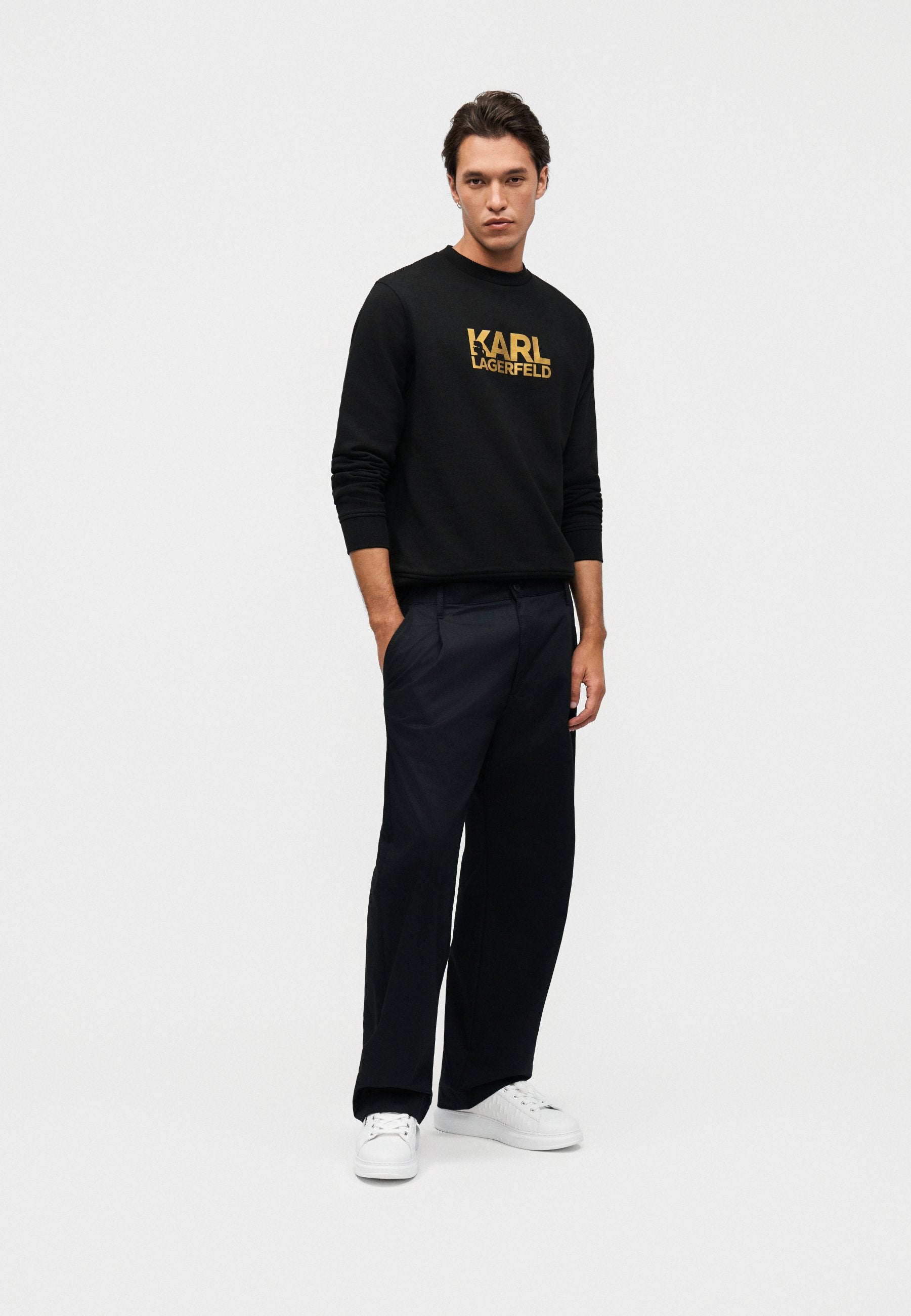 CREW NECK - Sweatshirt - black/gold-coloured