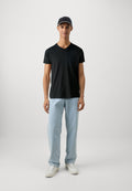 V NECK 2 PACK - Basic T-shirt - black