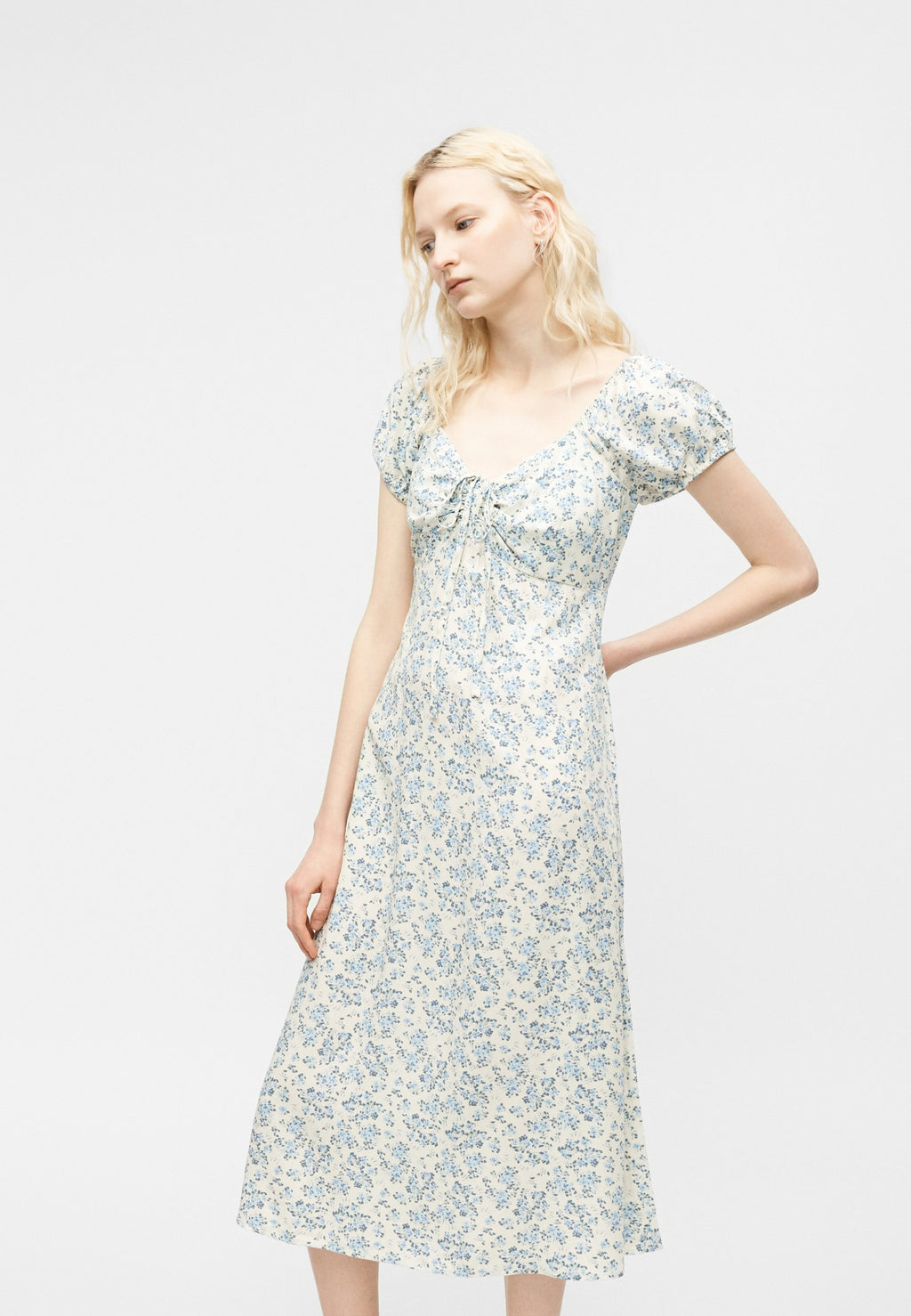 TIE PUFF MAXI - Day dress - blue