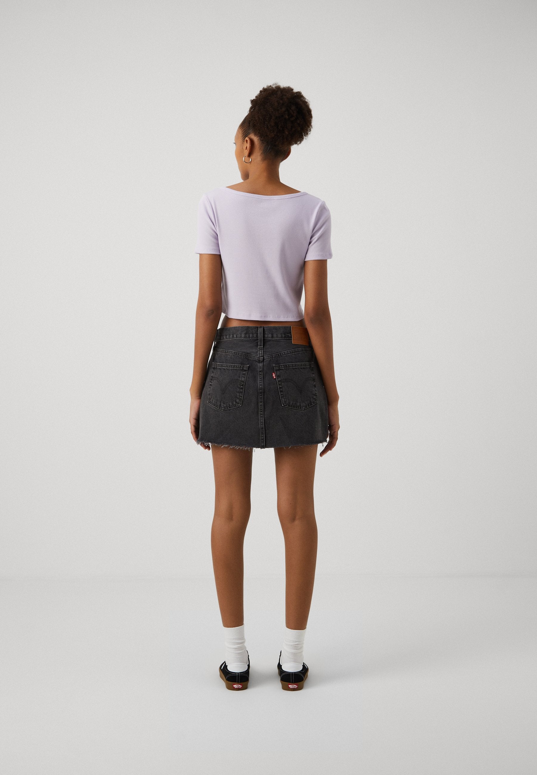 TOP COURT COL ROND - T-shirt imprimé - orchid petal