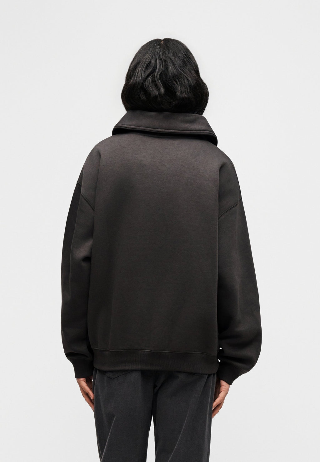 PULL MI-ZIPPÉ LINEAR HERITAGE - Sweat-shirt - noir délavé