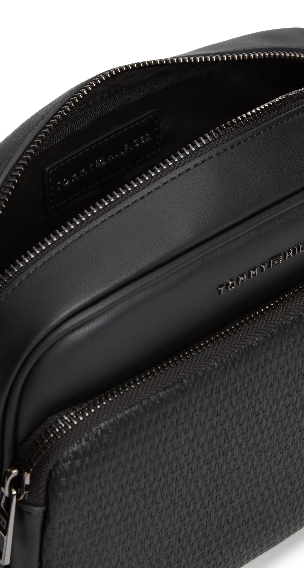 WOVEN PANEL CROSSBODY CAMERA BAG - Cross body bag - black