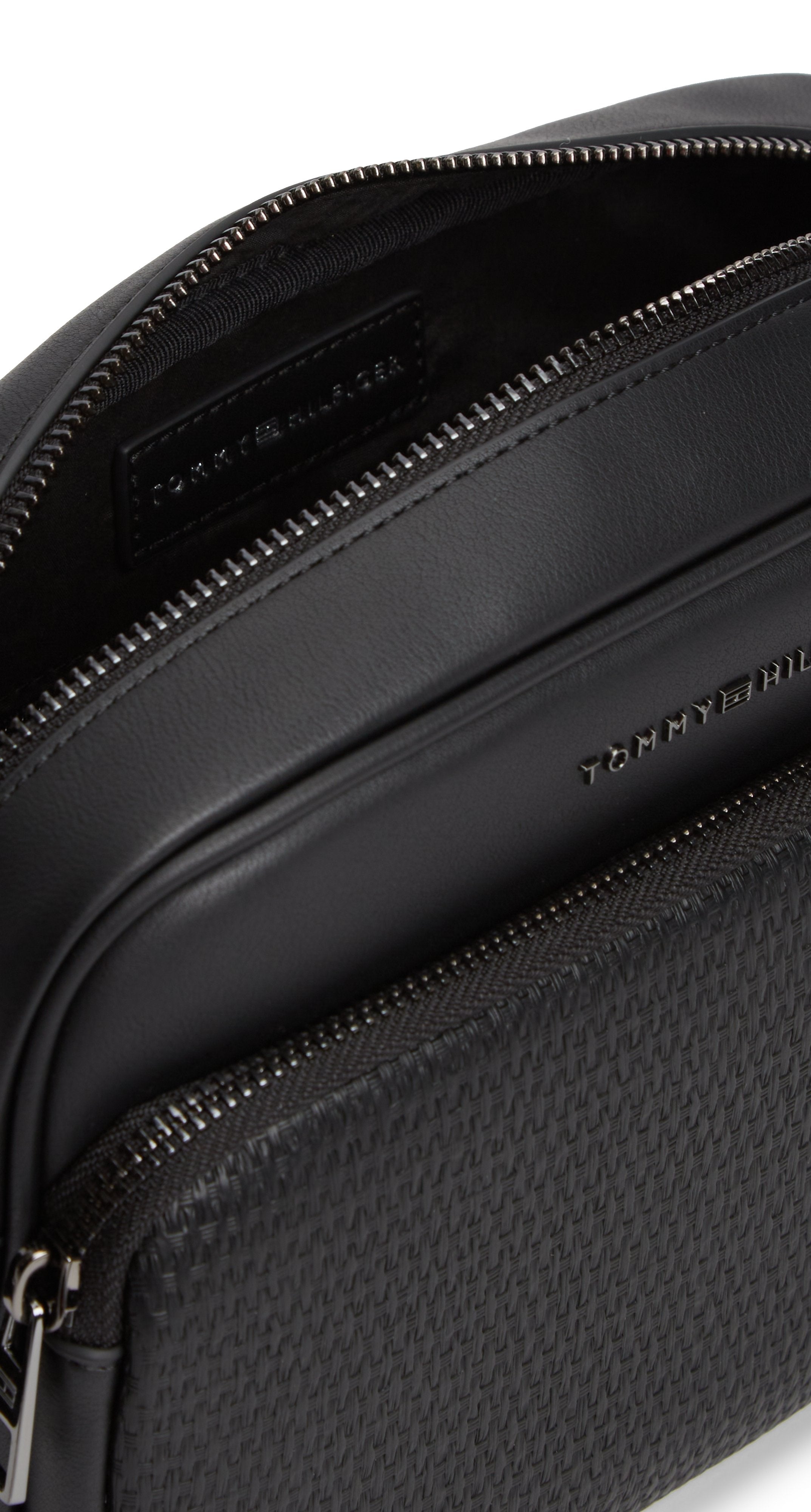 WOVEN PANEL CROSSBODY CAMERA BAG - Cross body bag - black