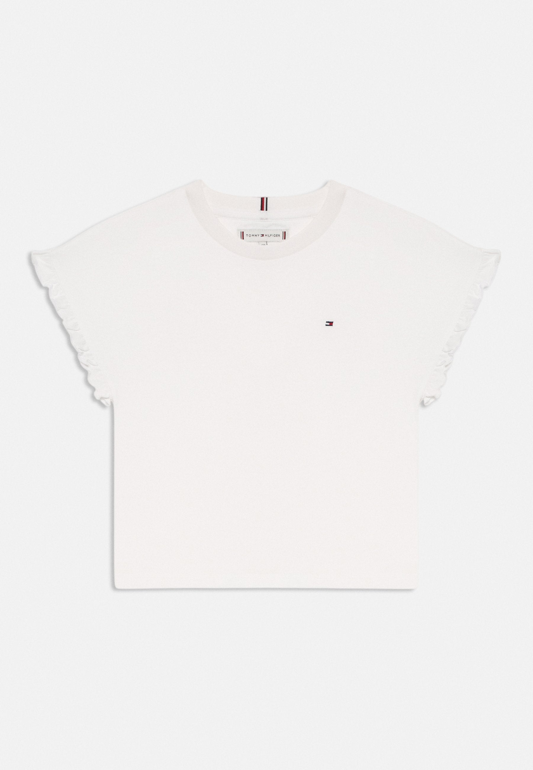 ESSENTIAL RUFFLE CUFF RELAXED TOP - Basic T-shirt - white