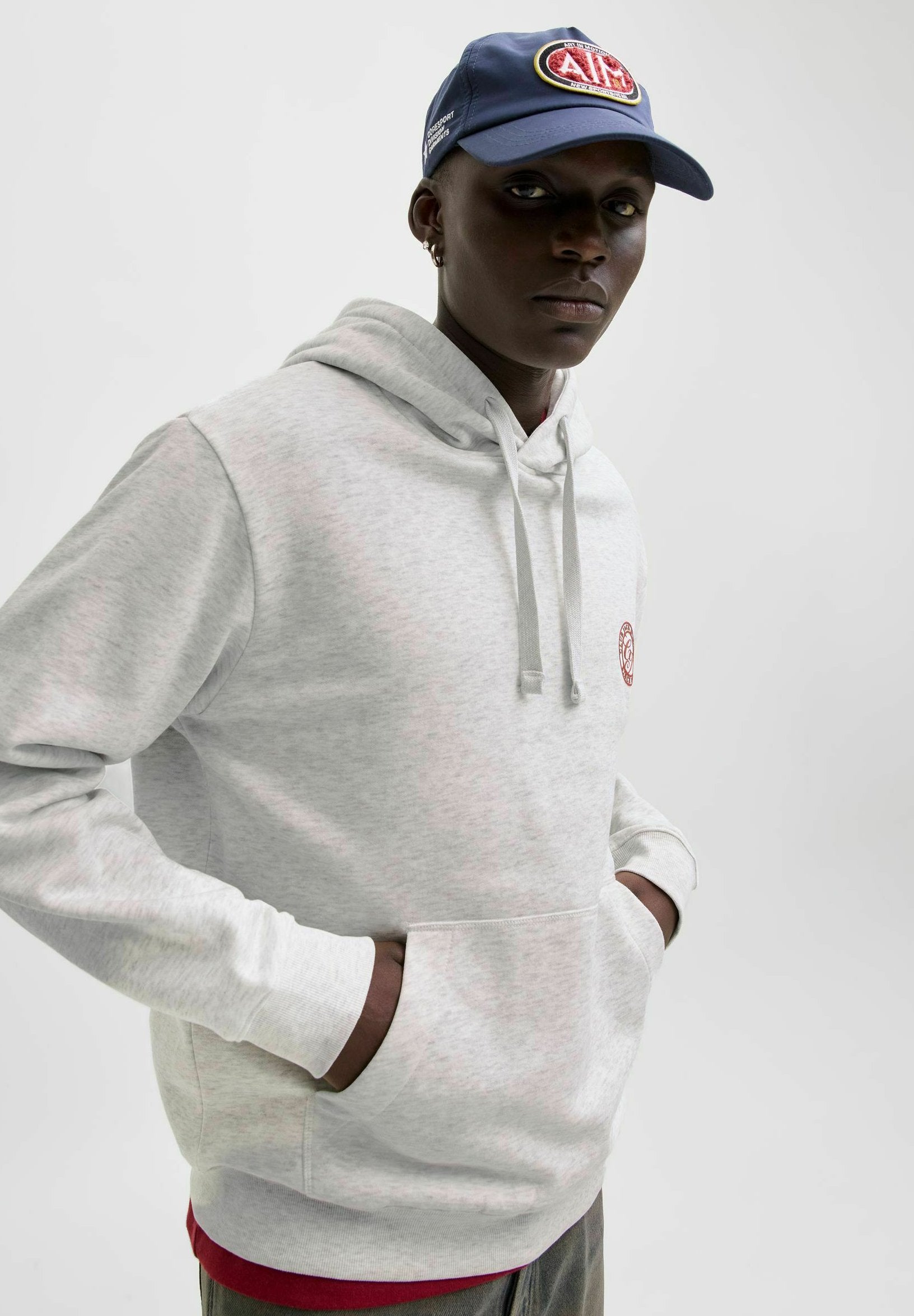 Hoodie - white melange