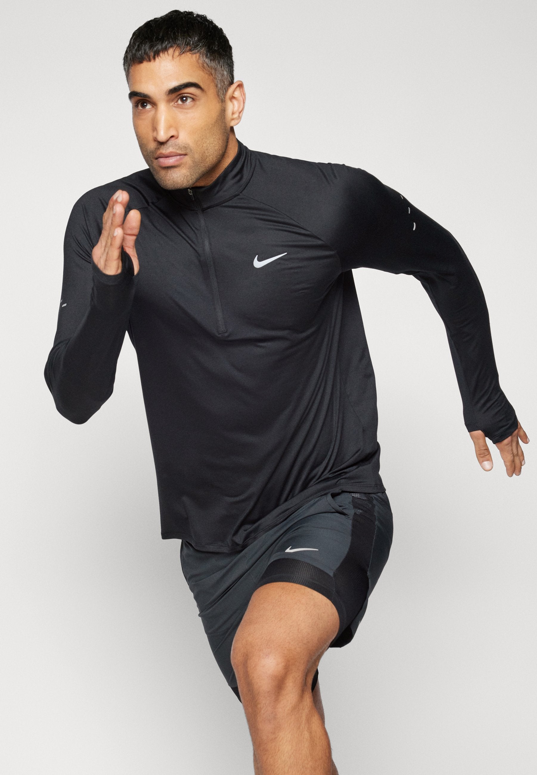 STRIDE MIDLAYER - Long sleeved top - black/reflective silver