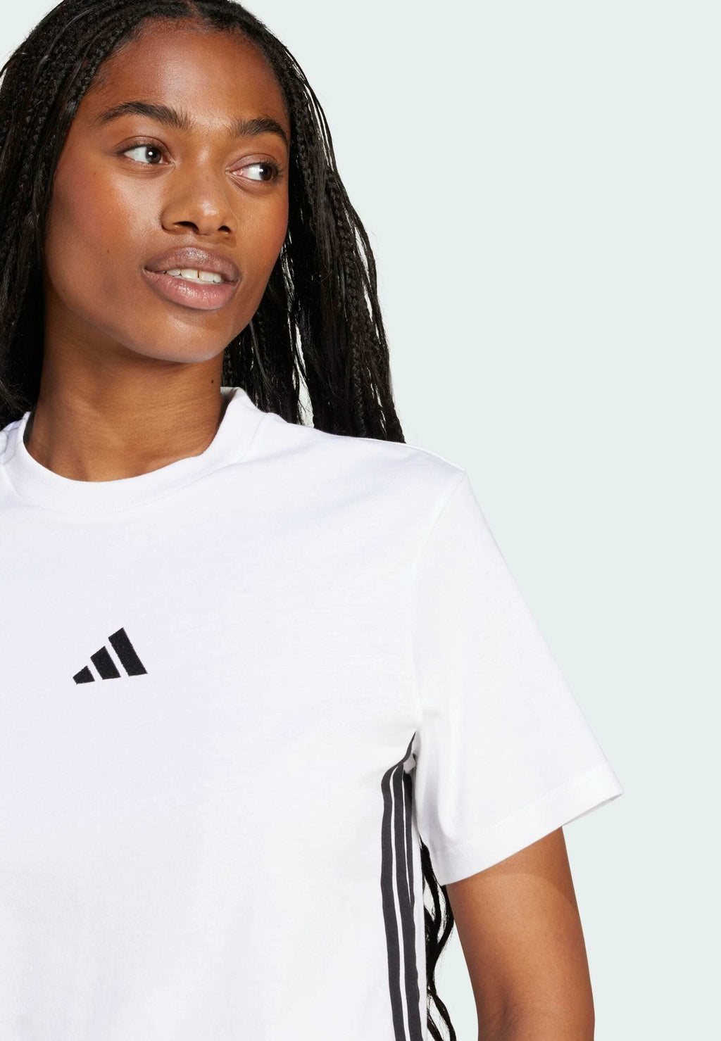 ESSENTIALS 3 STRIPES - Print T-shirt - white   black