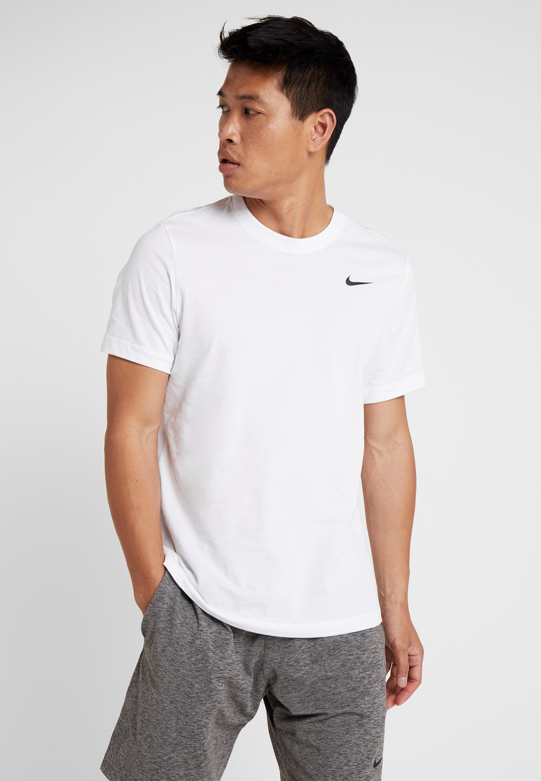 TEE CREW SOLID - Sports T-shirt - white/black