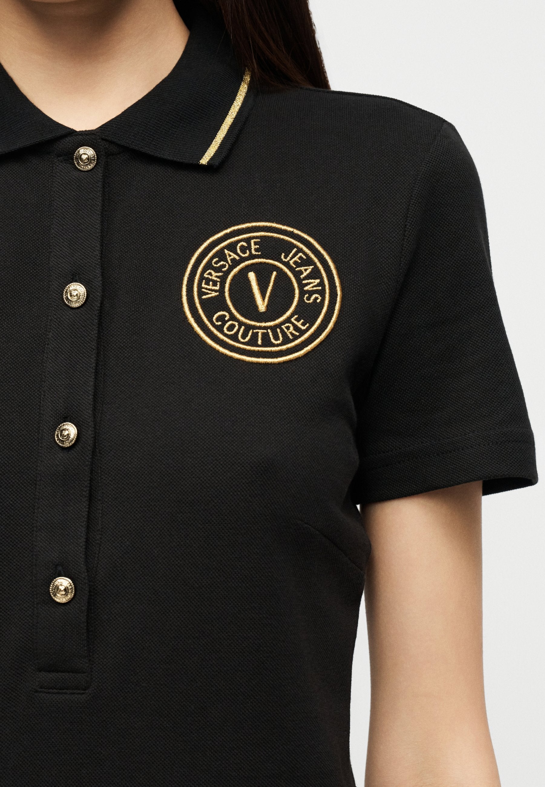 EMBLEM - Shirt dress - black/gold-colored