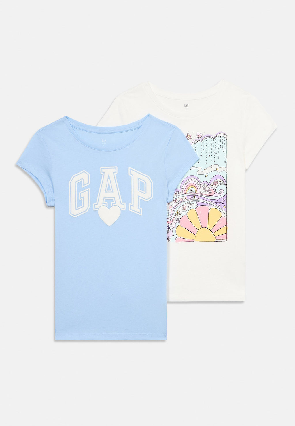GRAPHIC TEE 2 PACK - Print T-shirt - cerulean blue