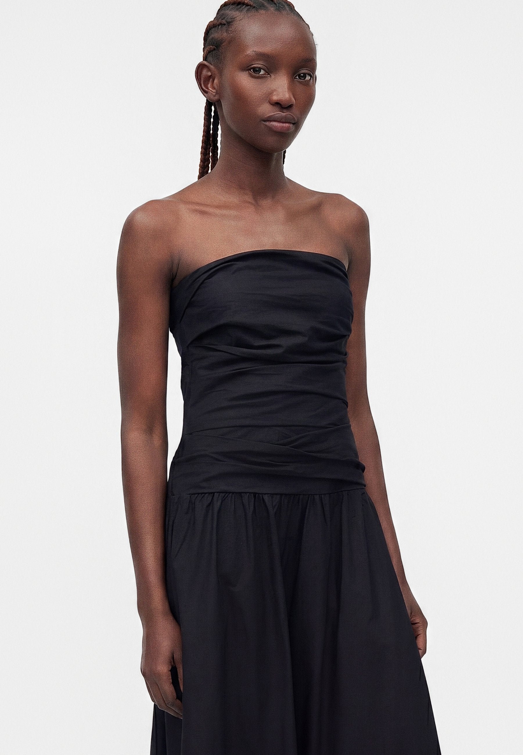 STRAPLESS DRAPED BODICE MAXI DRESS - Maxi dress - true black