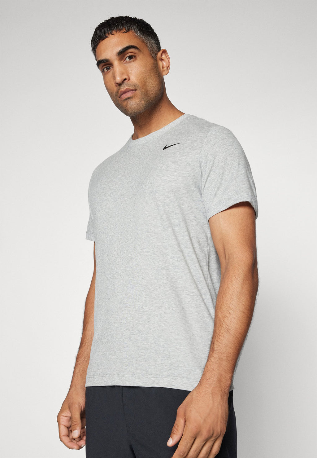 TEE CREW SOLID - Sports T-shirt - dark grey heather/black