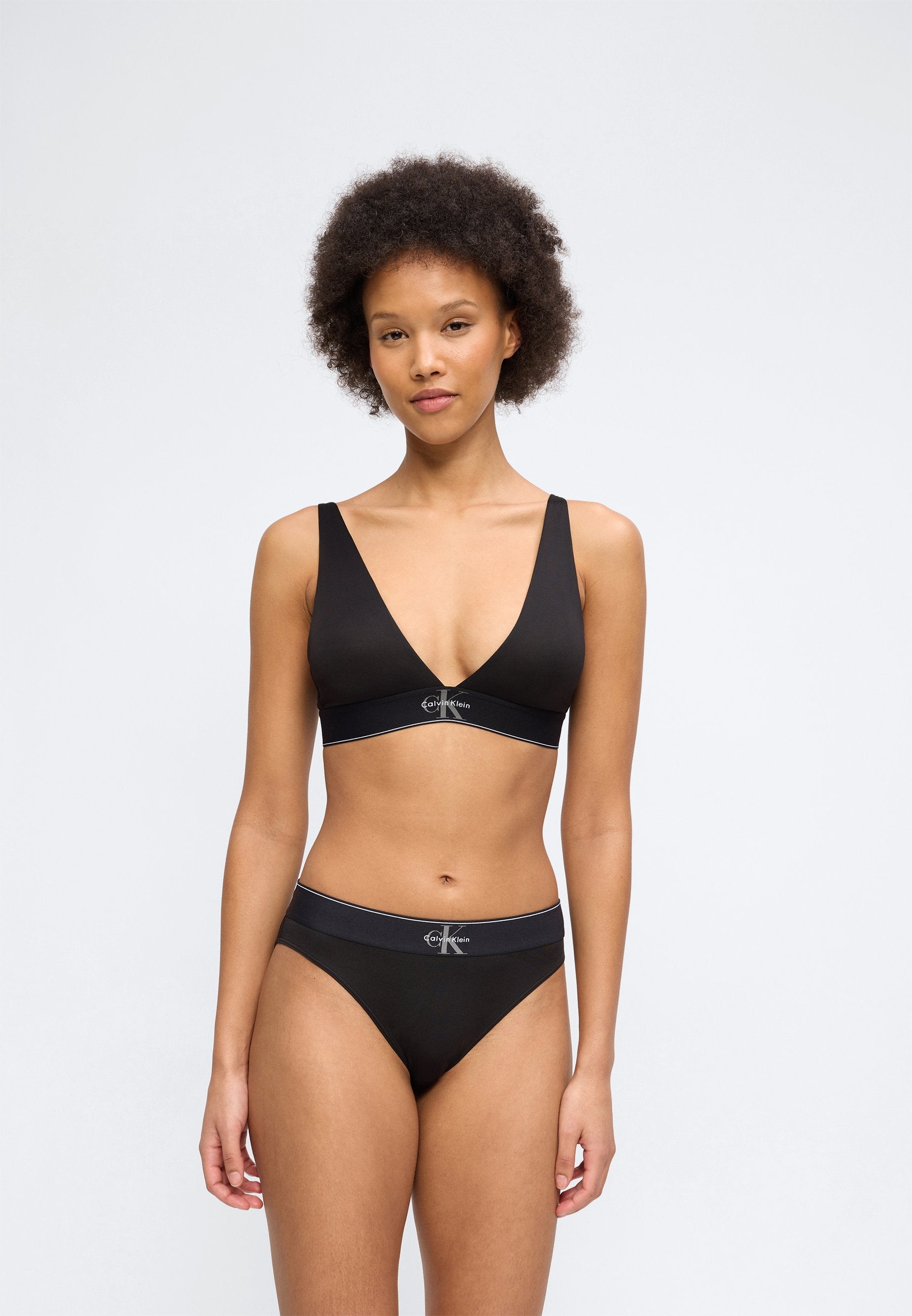 LIGHTLY LINED TRIANGLE - CK GRAPHIC - Triangle bra - black