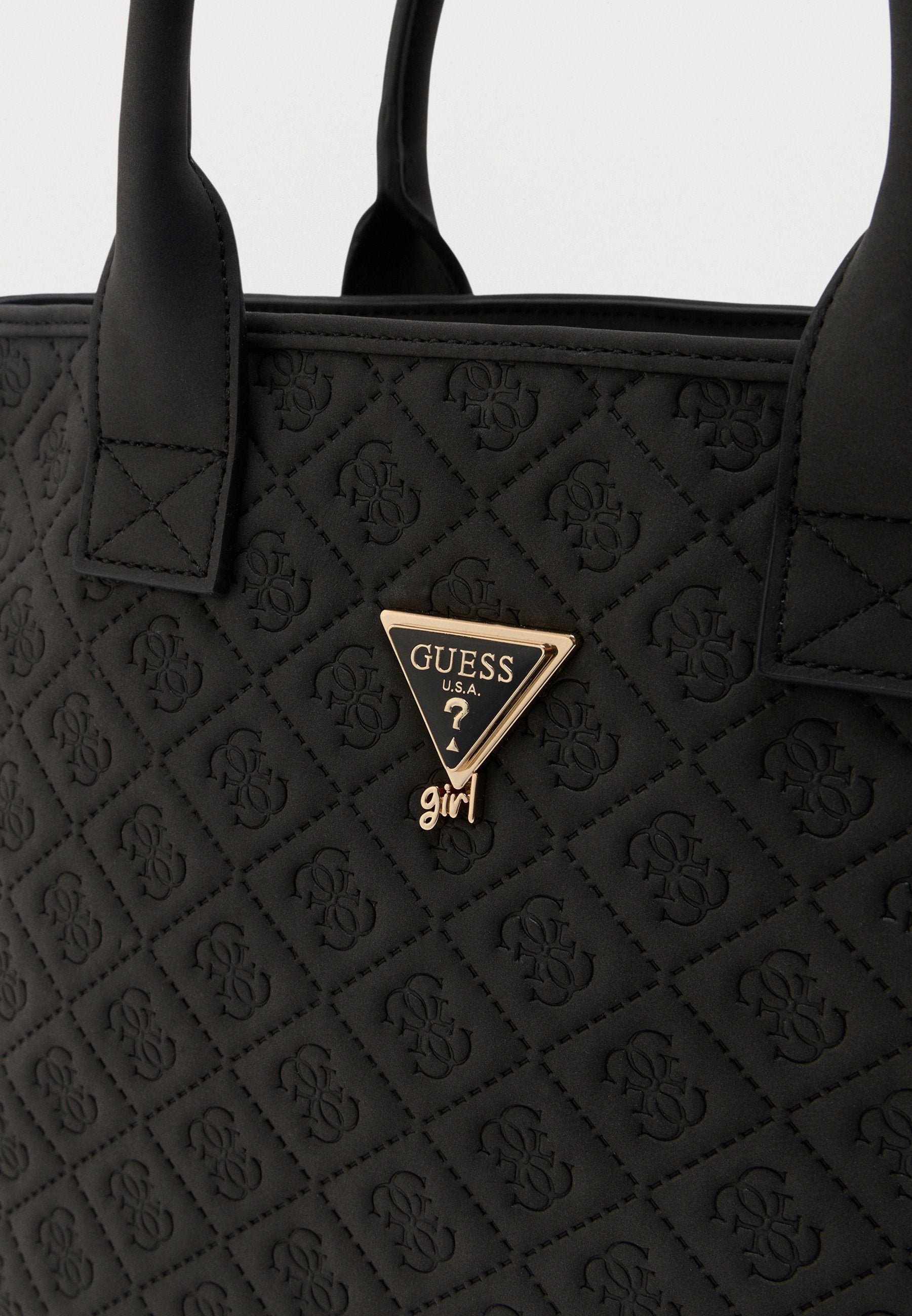DEBOSSED TOTE BAG UNISEX - Handbag - jet black