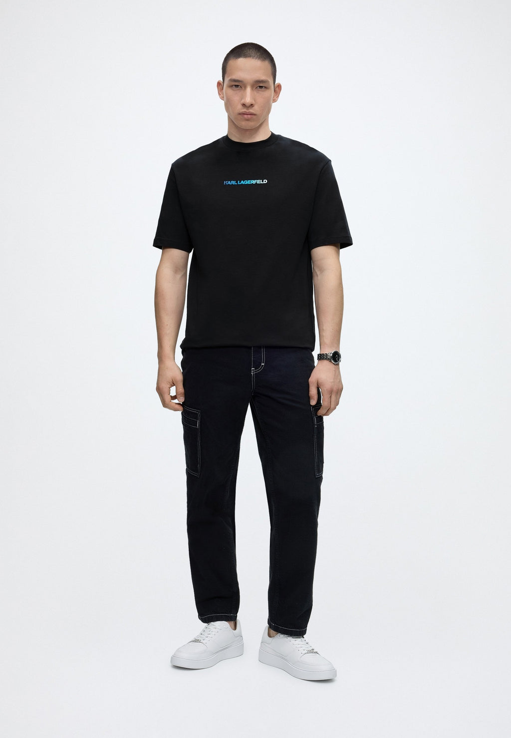 Print T-shirt - midnight blue