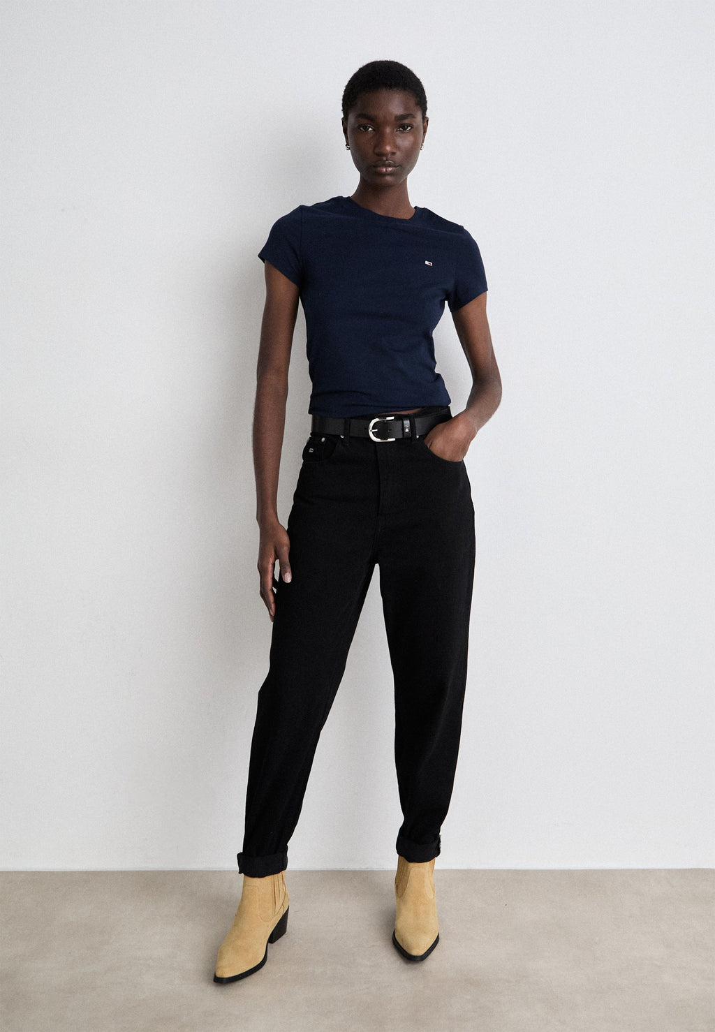 SLIM C NECK TEE - Basic T-shirt - dark night navy
