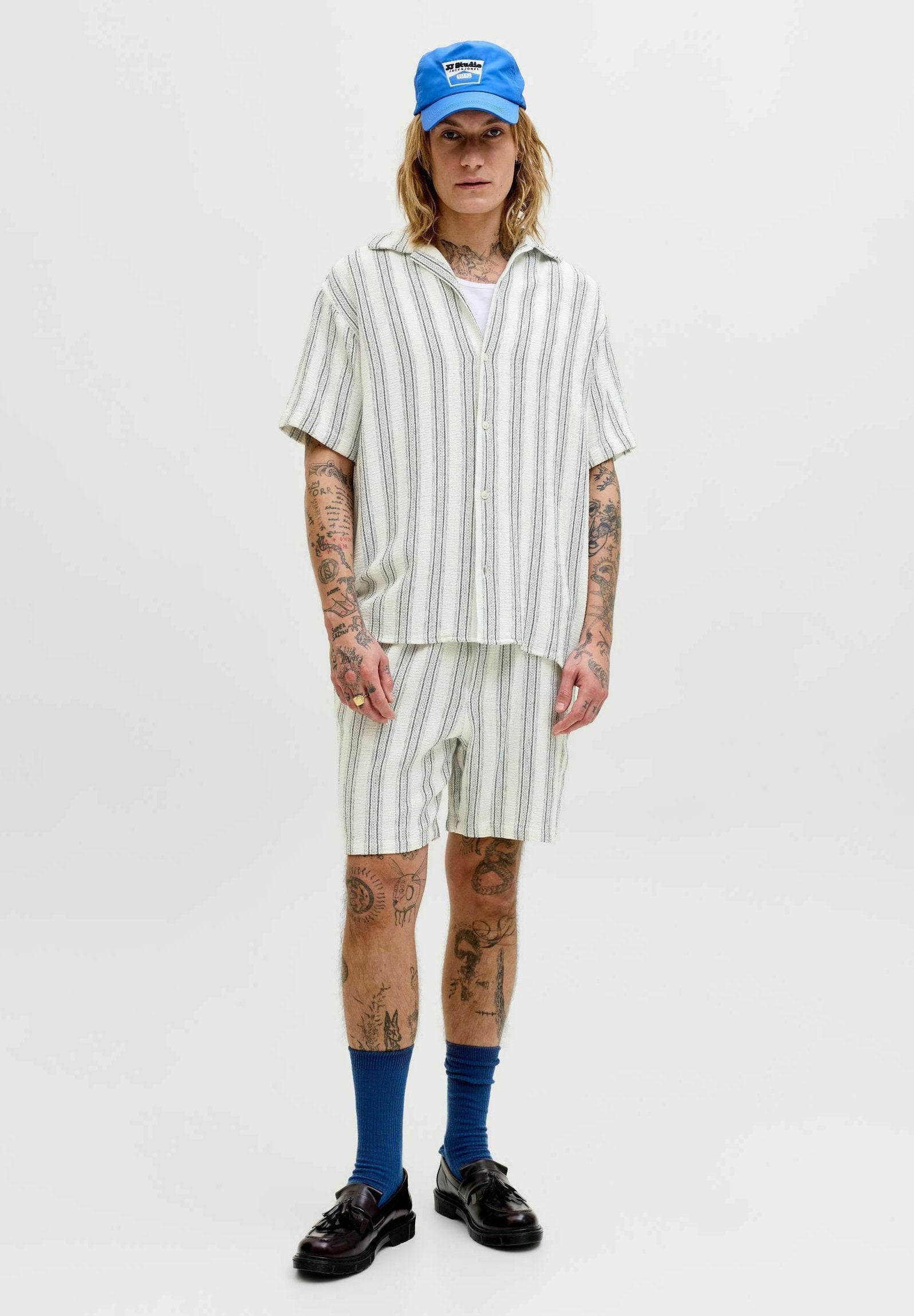 JORCOBA STRIPE RESORT SHIRT SS SN - Chemise - cloud dancer
