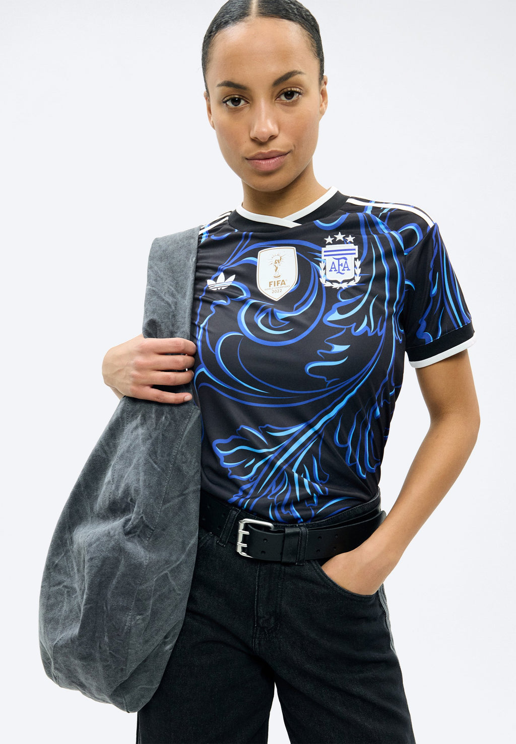 MAILLOT DE PRÉPARATION ARGENTINE 26 EXTÉRIEUR - T-shirt de sport - black/lucid blue/blue burst