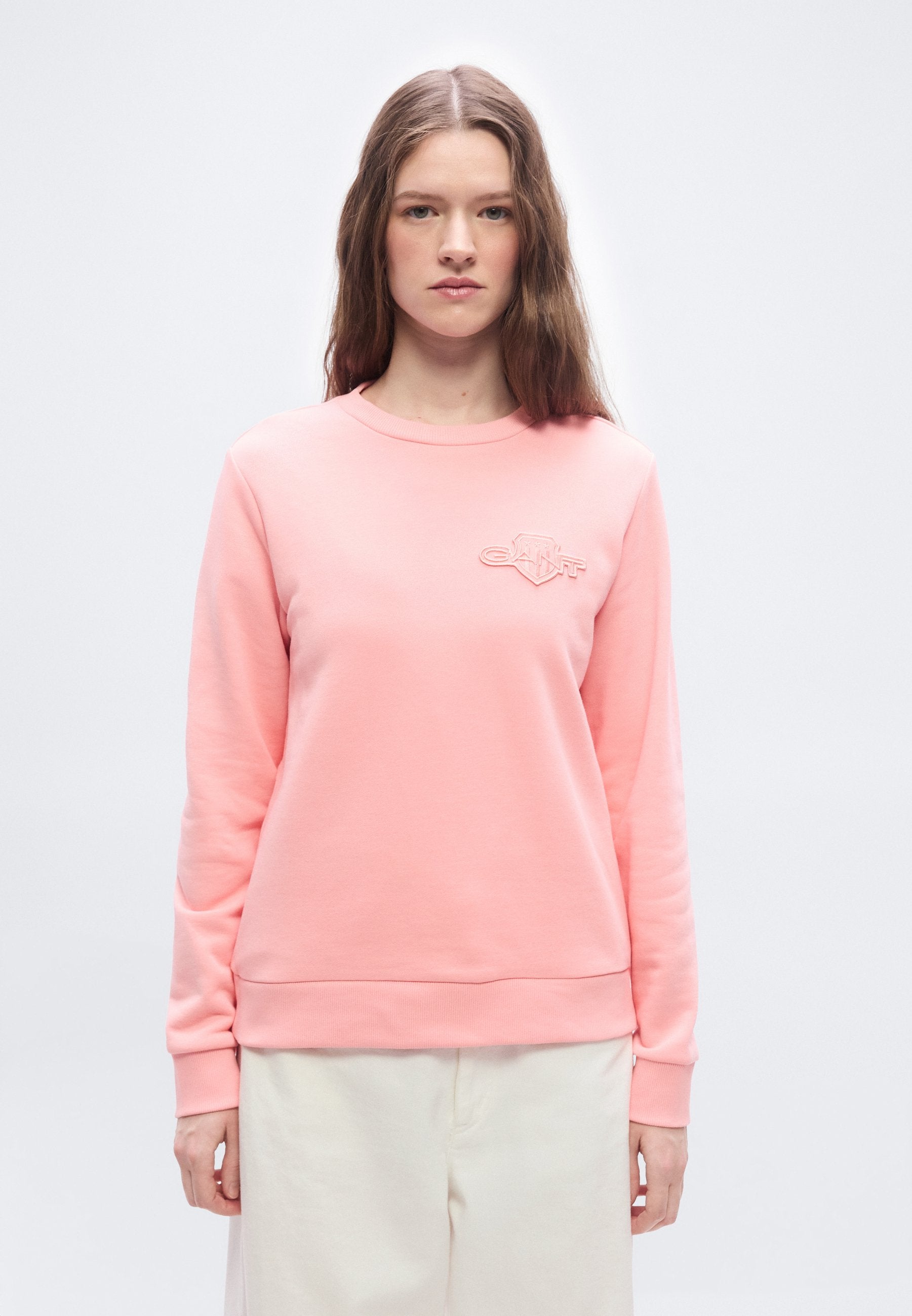 TONAL SHIELD C NECK - Sweatshirt - pink
