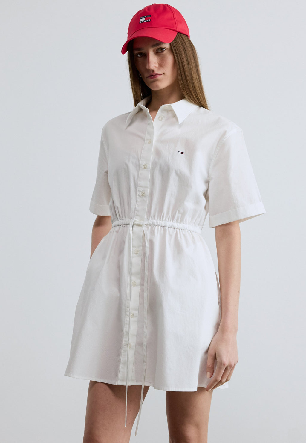 STRIPE SHIRT DRESS - Shirt dress - ecru