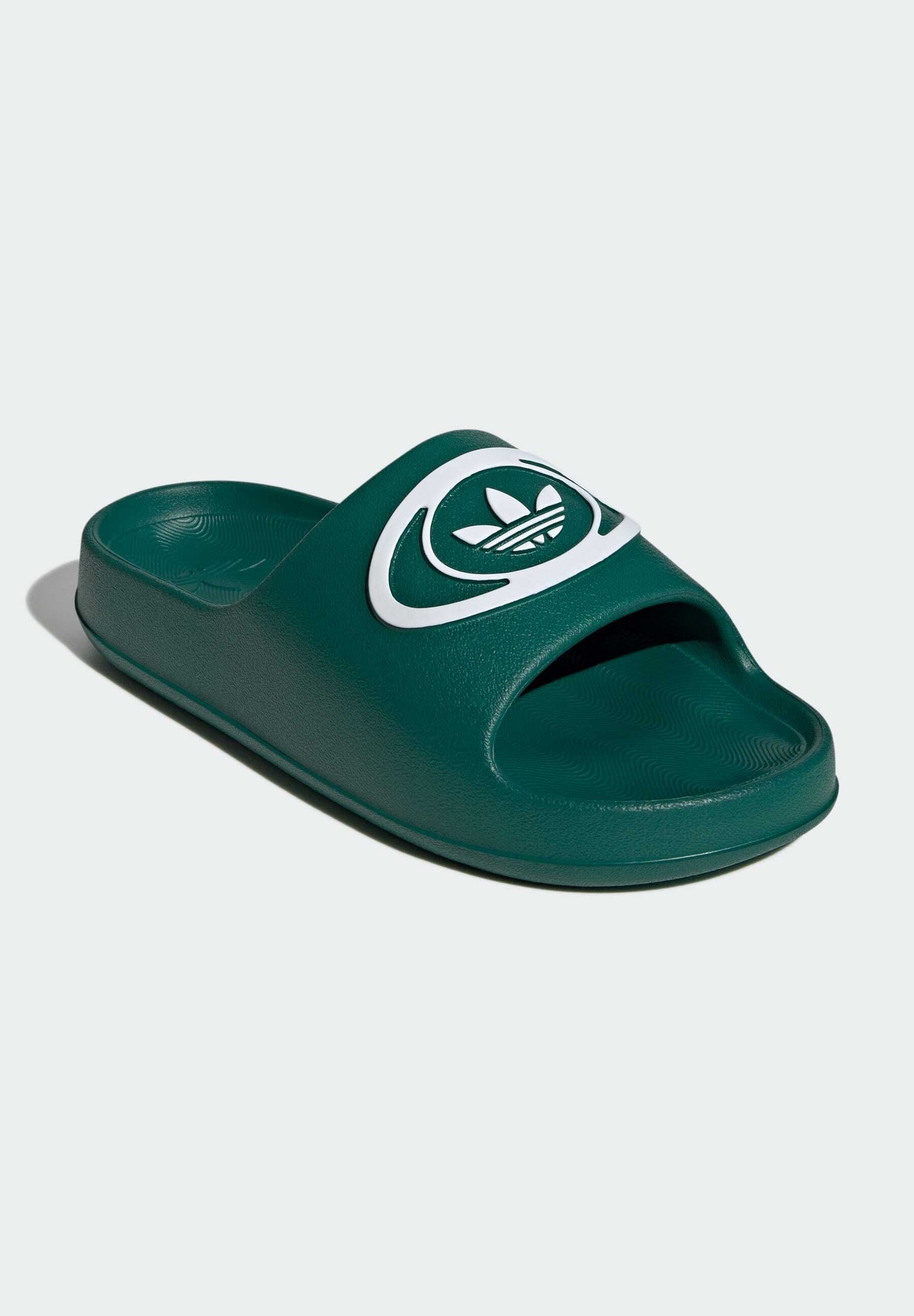 ADILETTE 00S UNISEX - Terlik - koyu yeşil/beyaz/yok