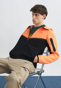 Veste polaire - orange givré/noir
