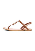 LEATHER TH MONOGRAM STRAP SANDALS - T-bar sandals - warm bronze