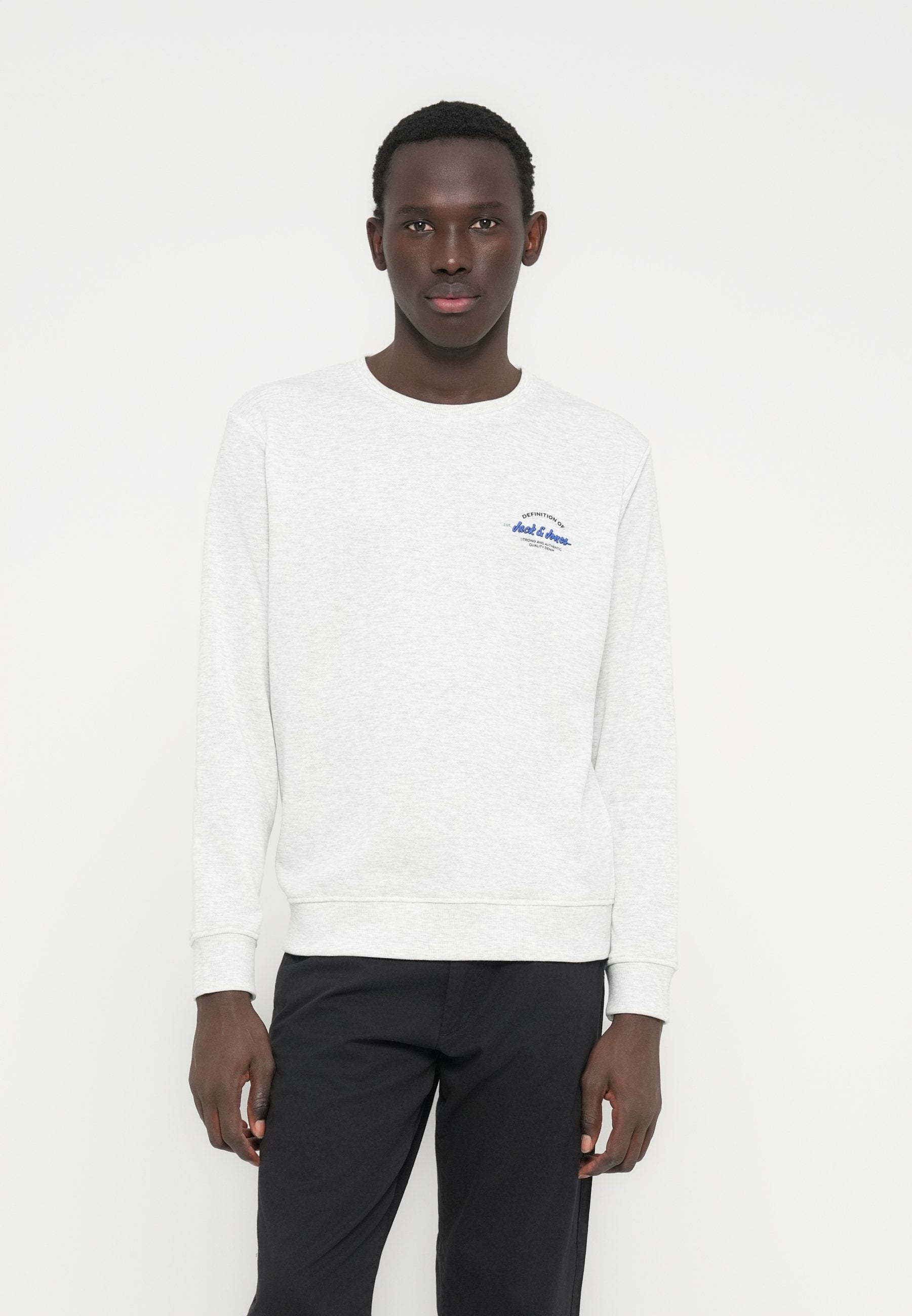 JJBRANDON CREW NECK 2 PACK MP - Sweatshirt - black/white melange