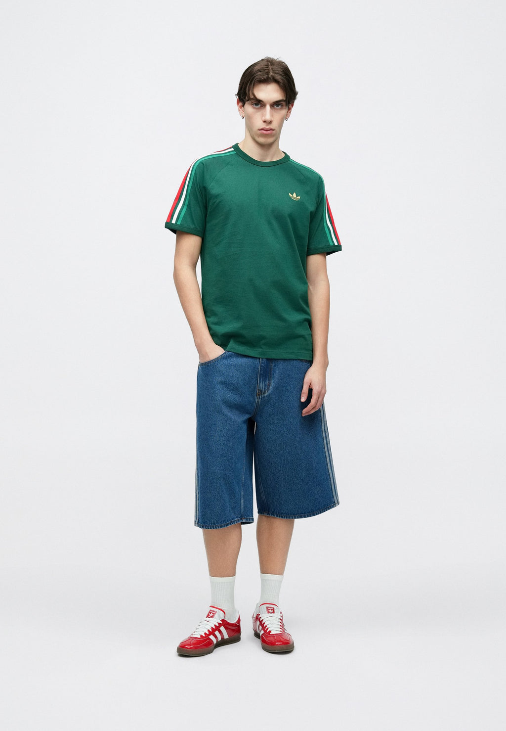 3S TEE - Print T-shirt - team dark green/bold green/white