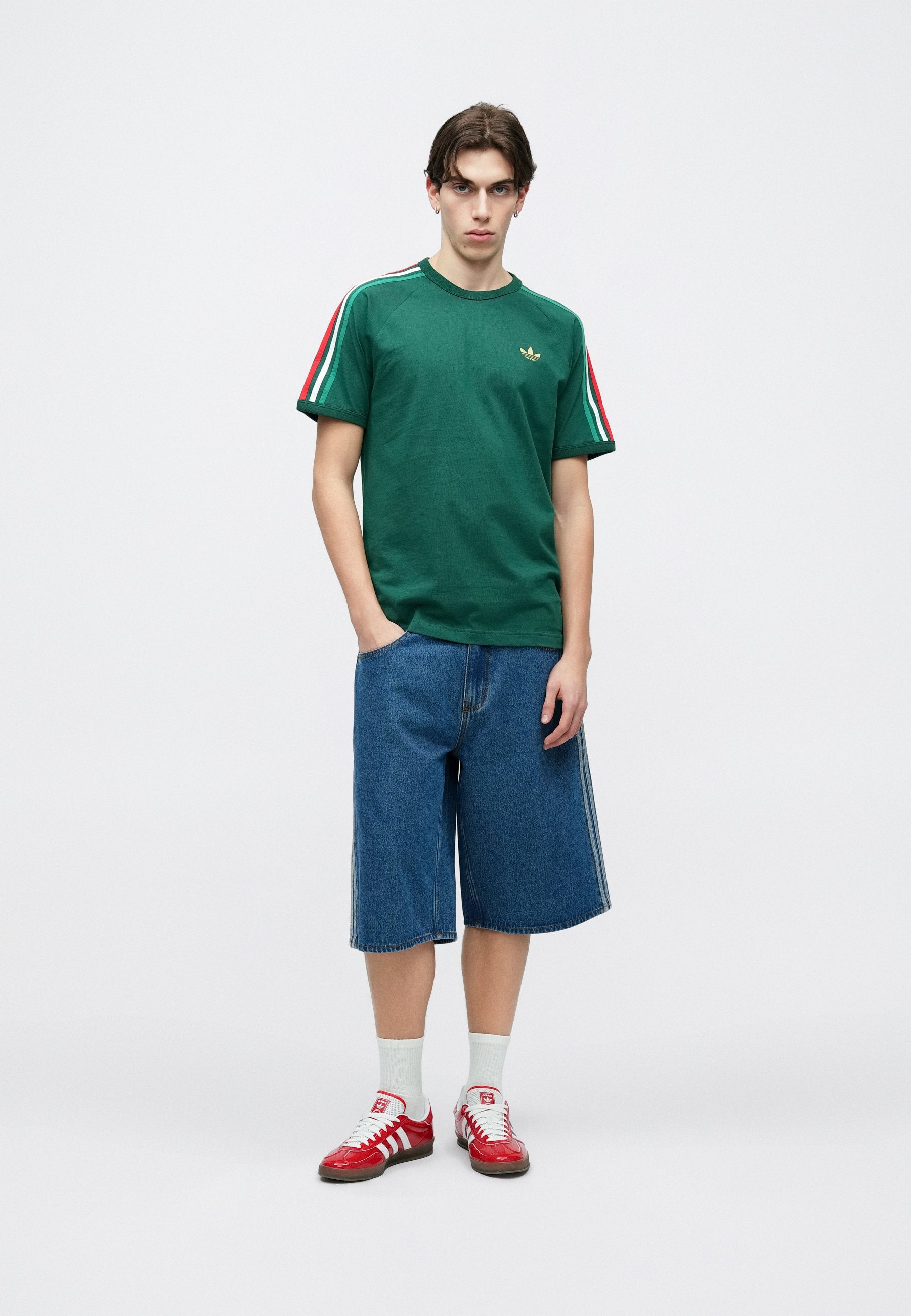 3S TEE - Print T-shirt - team dark green/bold green/white