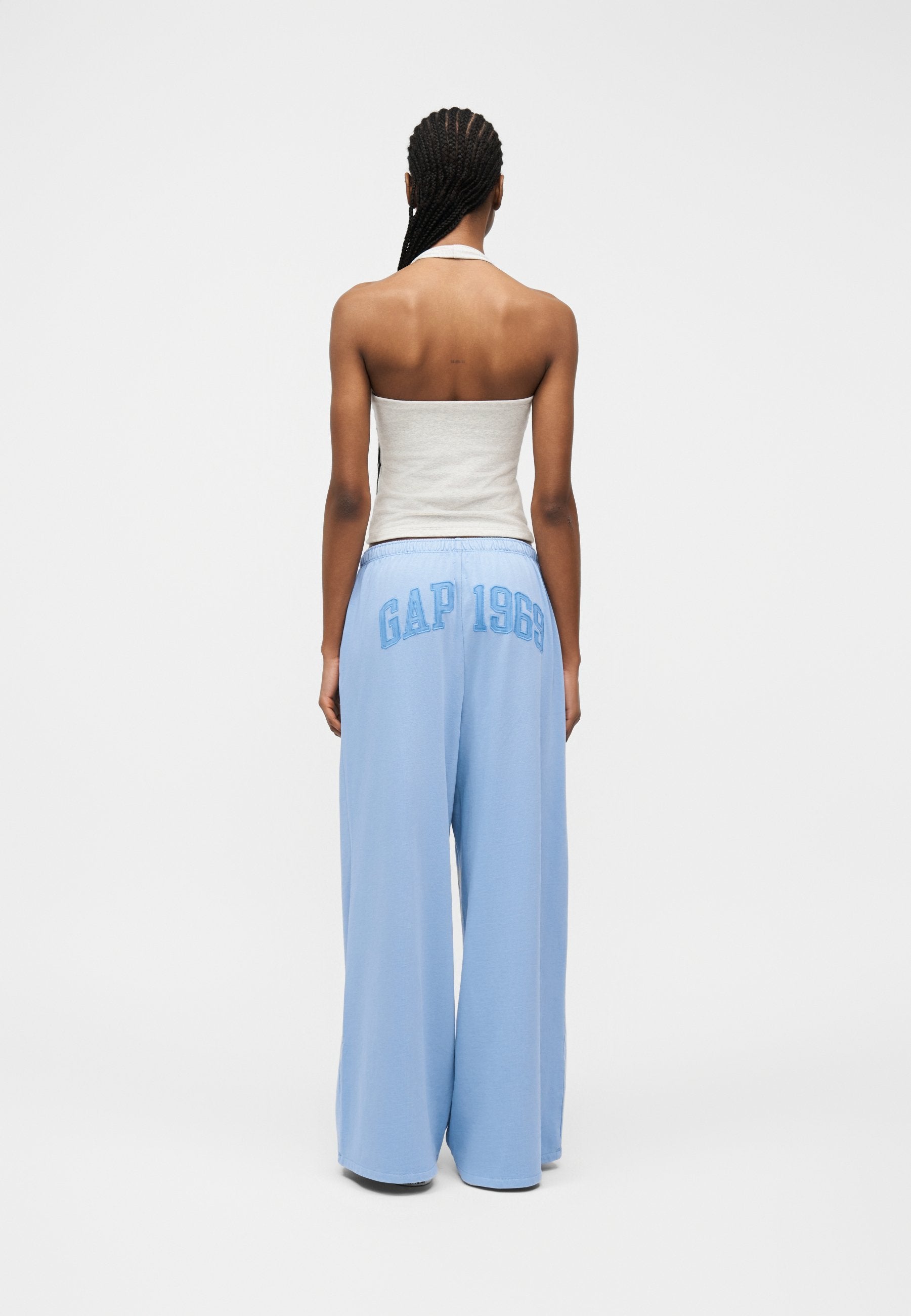 LOGO BAGGY PANTS - Tracksuit bottoms - moonstone blue