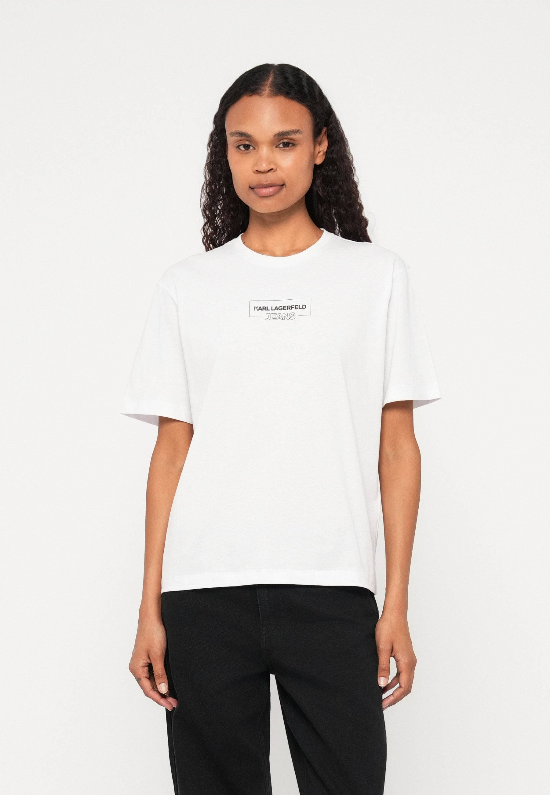 OUTLINE LOGO - Print T-shirt - white