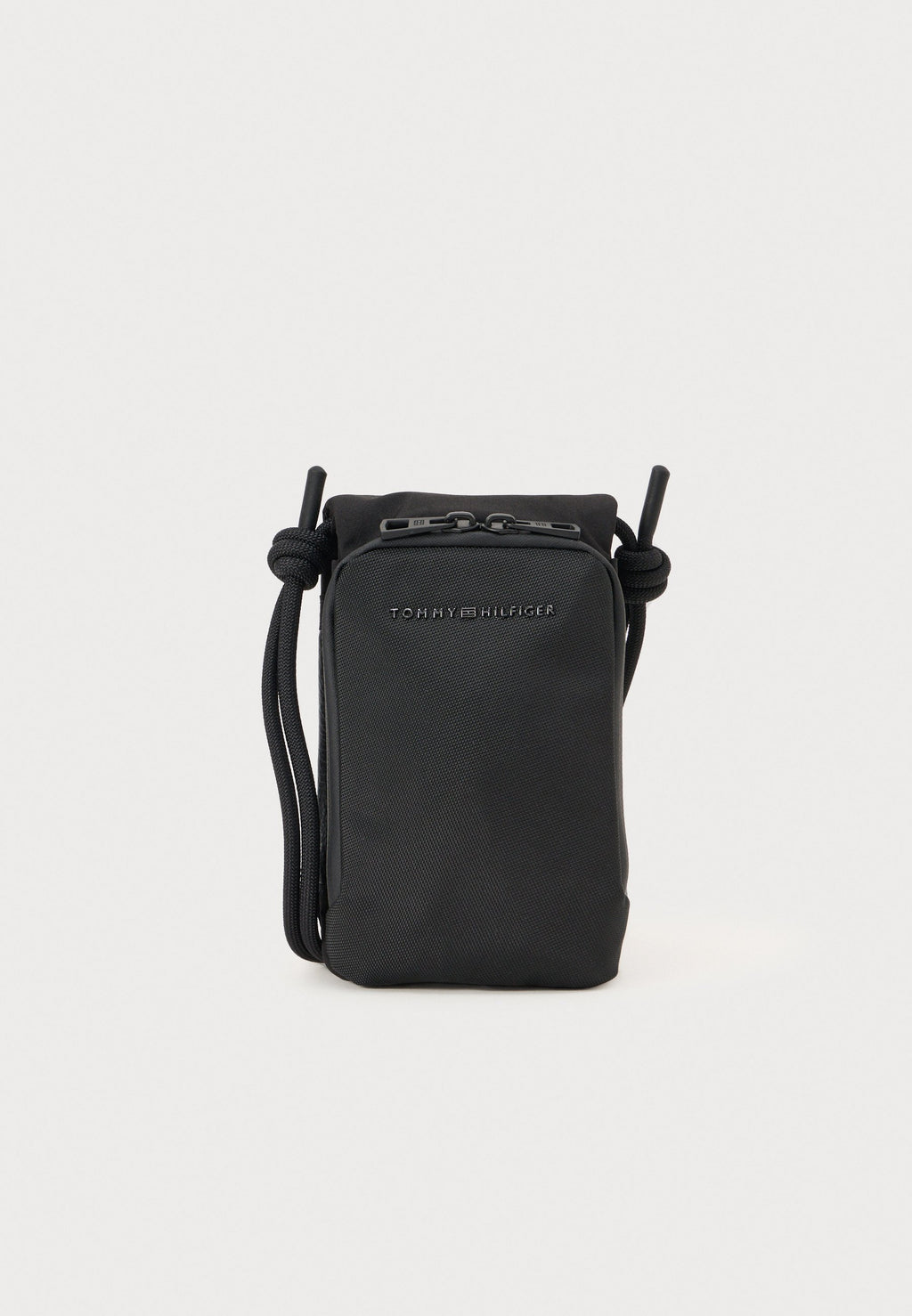 TEXTILE FLAP LOGO TRAVEL POUCH - Cross body bag - black