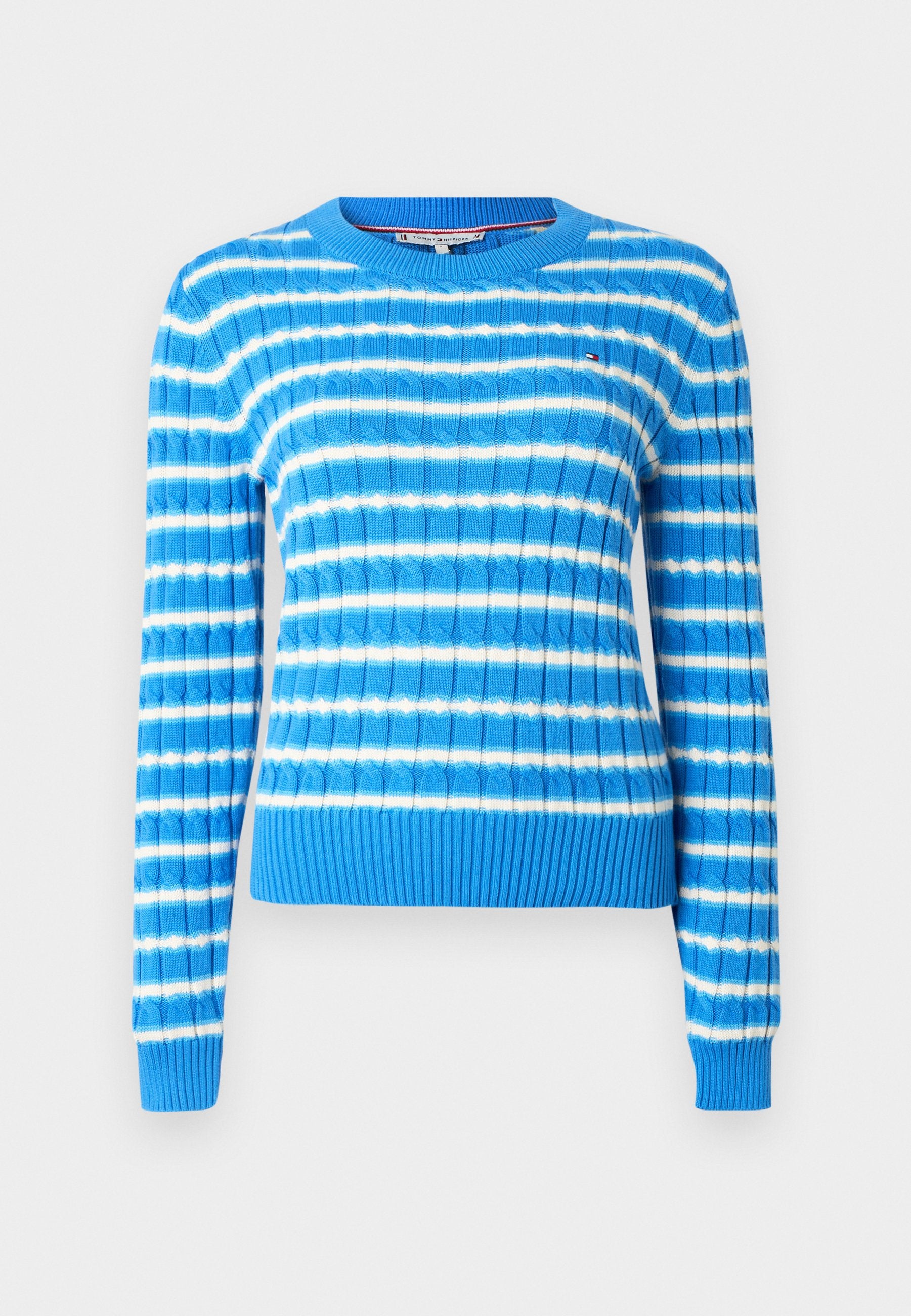 CABLE KNIT CREW NECK JUMPER - Jumper - mesmerizing/ breezy blue/calico