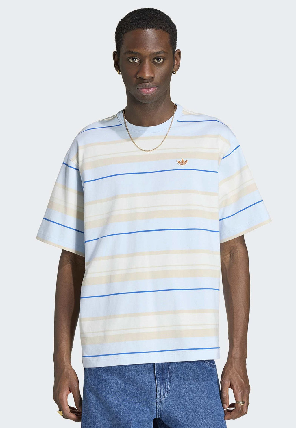 STRIPE TEE UNISEX - Print T-shirt - crystal sky