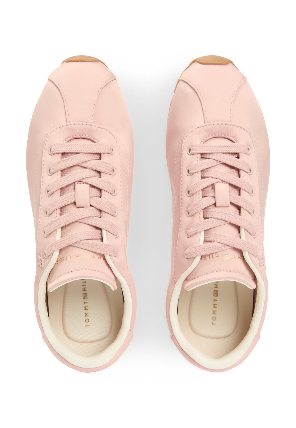 BASKETS EN SATIN À MONOGRAMME TH - Baskets - rose brumeux