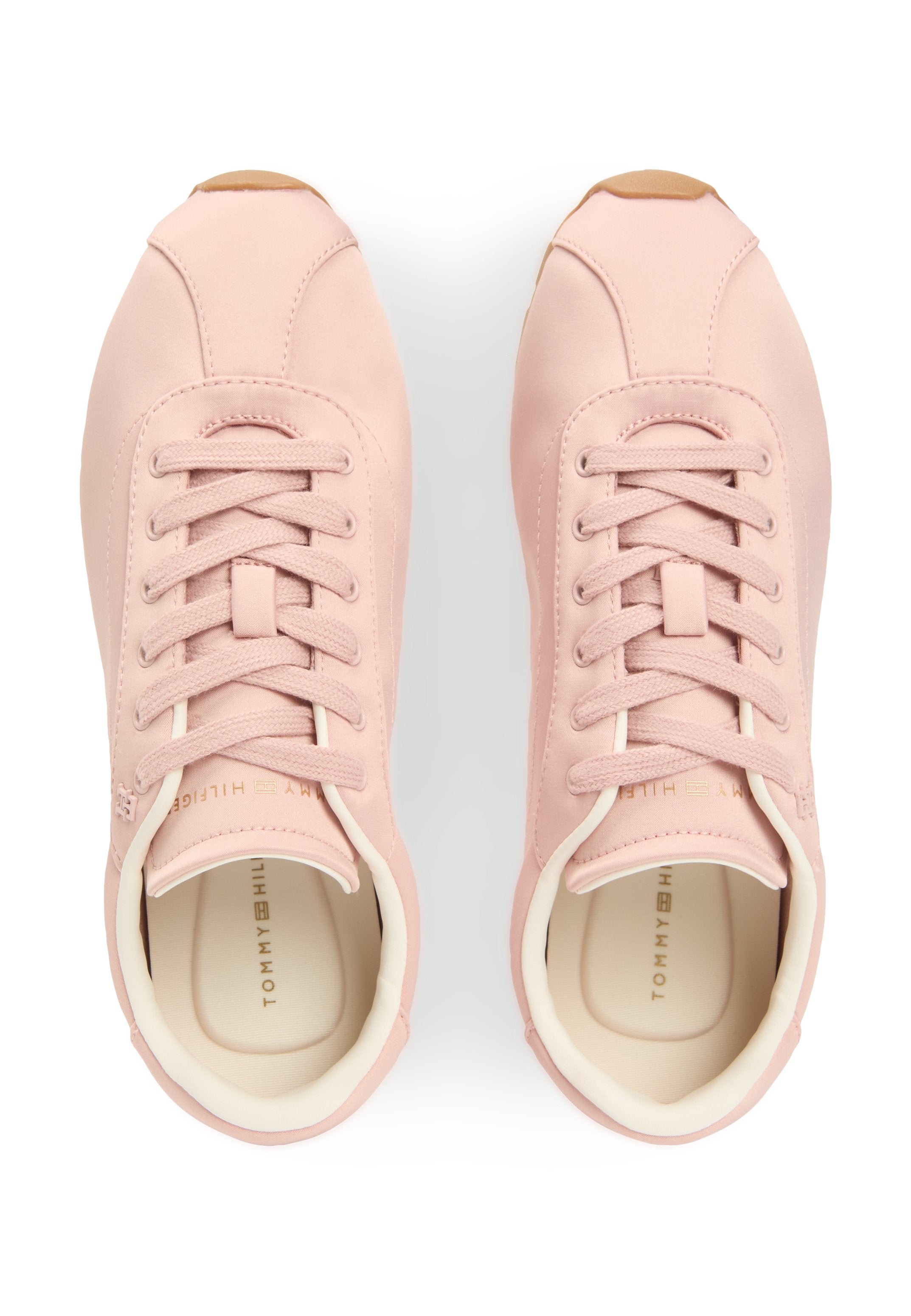 BASKETS EN SATIN À MONOGRAMME TH - Baskets - rose brumeux